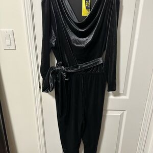 Smash + Tess Black Velvet Jumpsuit